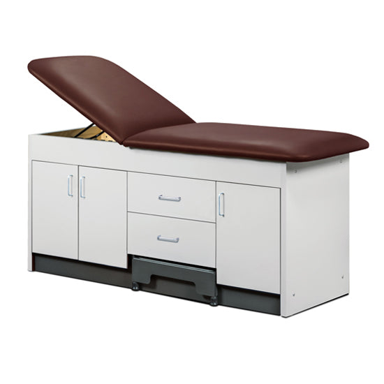 Clinton Industries - 9705-30 Cabinet Treatment Table w/ Step Stool, Adjustable Back, 3 Doors & 2 Drawers. 30"W - Clinton Industries product image