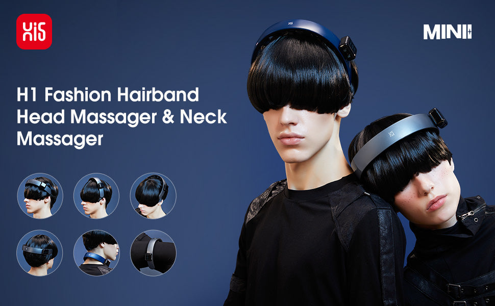 Master Massage - H1 Deluxe Hands-Free Scalp Massager, Wearable Headband Massager with 11 Vibration Nodes, 5 Massage Modes, 3 Intensity Levels, App Control, USB-C Rechargeable, Lightweight Portable Head Massager with Travel Pouch