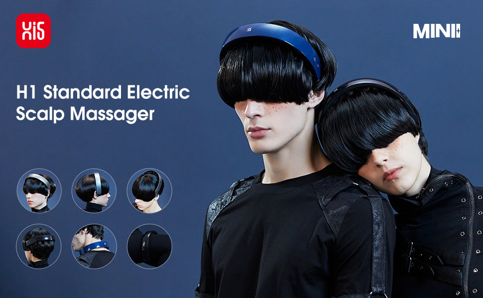 Master Massage - H1 Hands-Free Scalp Massager, Wearable Head Massager with 11 Vibration Nodes, 5 Massage Modes, 3 Intensity Levels, Rechargeable Electric Portable Head Massage Device for Relaxation and Stress Relief