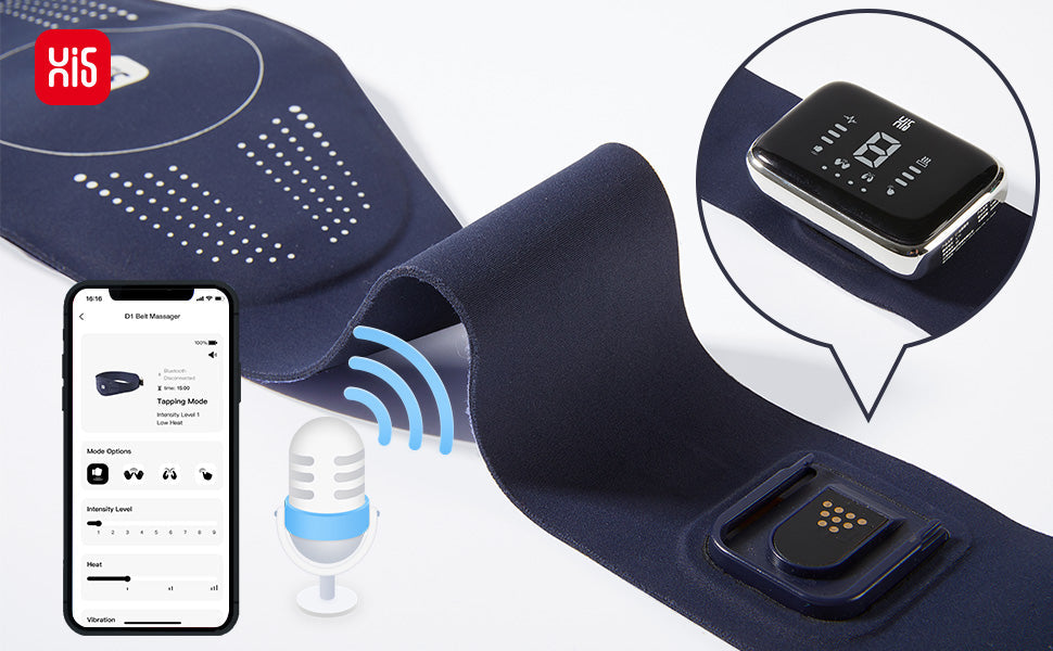 Master Massage - D1 Portable TENS Heating Pad Heated Belt for Lower Back Pain Relief - Tens Pulse-Vibration Massage