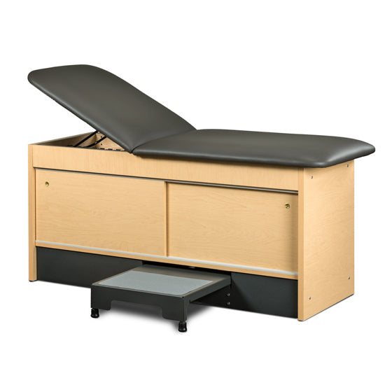Clinton Industries - 9777-30 Cabinet Treatment Table w/ Adjustable Back, 2 Sliding Doors & Step Stool. 400lbs Capacity. 72"L x 30"W - Clinton Industries product image