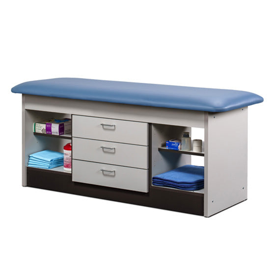 Clinton Industries - 98013-30 Cabinet Treatment Table w/ Adjustable Backrest, 4 Shelves & 3 Drawers. 72"L x 30"W - Clinton Industries product image