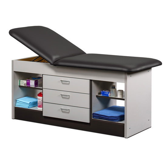 Clinton Industries - 98013-28 Cabinet Treatment Table w/ Adjustable Backrest, 4 Shelves & 3 Drawers. 78"L x 27"W - Clinton Industries product image