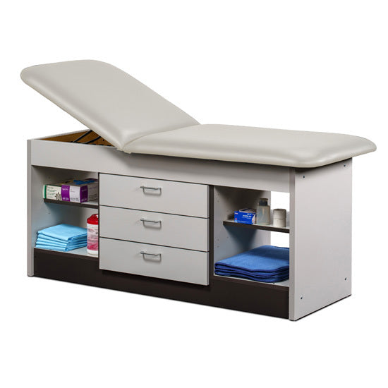 Clinton Industries - 98013-38 Cabinet Treatment Table w/ Adjustable Backrest, 4 Shelves & 3 Drawers. 78"L x 30"W - Clinton Industries product image