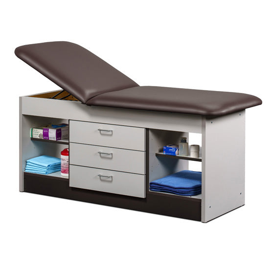 Clinton Industries - 98013-38 Cabinet Treatment Table w/ Adjustable Backrest, 4 Shelves & 3 Drawers. 78"L x 30"W - Clinton Industries product image