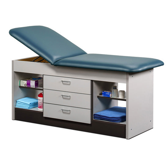 Clinton Industries - 98013-28 Cabinet Treatment Table w/ Adjustable Backrest, 4 Shelves & 3 Drawers. 78"L x 27"W - Clinton Industries product image