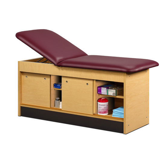 Clinton Industries - 98044-28 Cabinet Treatment Table w/ Adjustable Backrest, 6 Shelves & 4 Sliding Doors. 78"L x 27"W - Clinton Industries product image