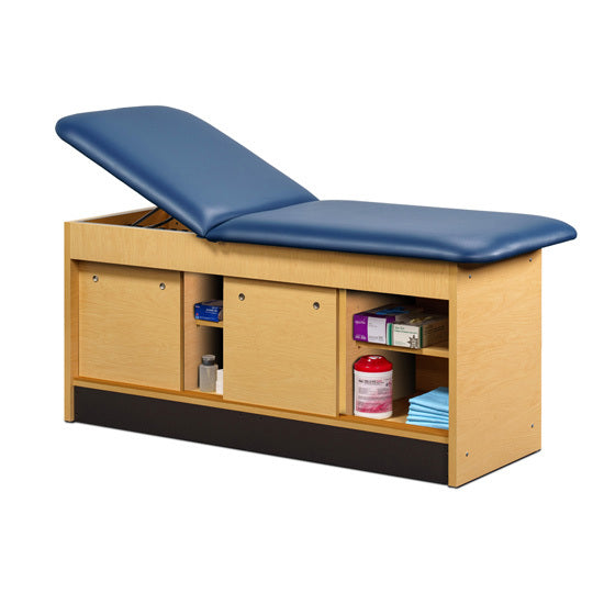 Clinton Industries - 98044-38 Cabinet Treatment Table w/ Adjustable Backrest, 6 Shelves & 4 Sliding Doors. 78"L x 30"W - Clinton Industries product image