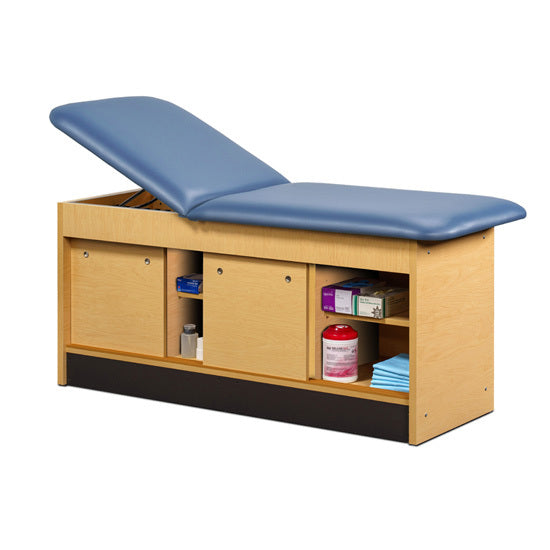 Clinton Industries - 98044-30 Cabinet Treatment Table w/ Adjustable Backrest, 6 Shelves & 4 Sliding Doors. 72"L x 30"W - Clinton Industries product image