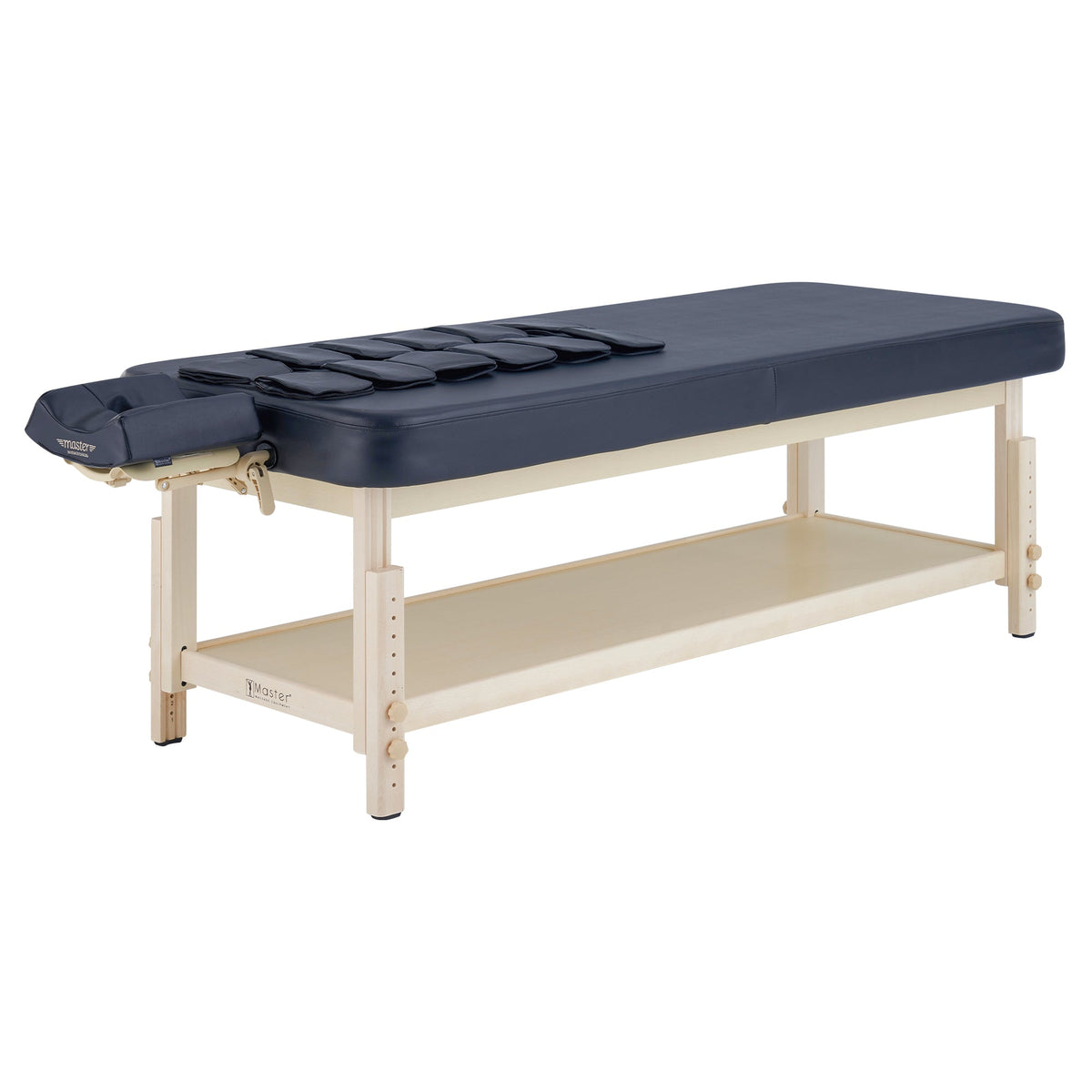 Master Massage - 30” AirMaster Full Body Stretching Airwave Stationary Massage Table with Airbags. 3D Lumbar Traction - Neck, Back, Waist, Hip Relaxation & Pain Relief for Professional & Home Use Chiropractic Table (Natual color frame)
