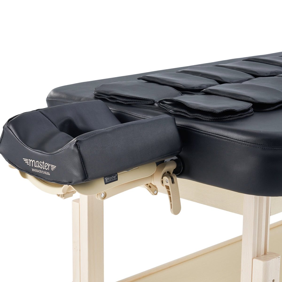 Master Massage - 30” AirMaster Full Body Stretching Airwave Stationary Massage Table with Airbags. 3D Lumbar Traction - Neck, Back, Waist, Hip Relaxation & Pain Relief for Professional & Home Use Chiropractic Table (Natual color frame)