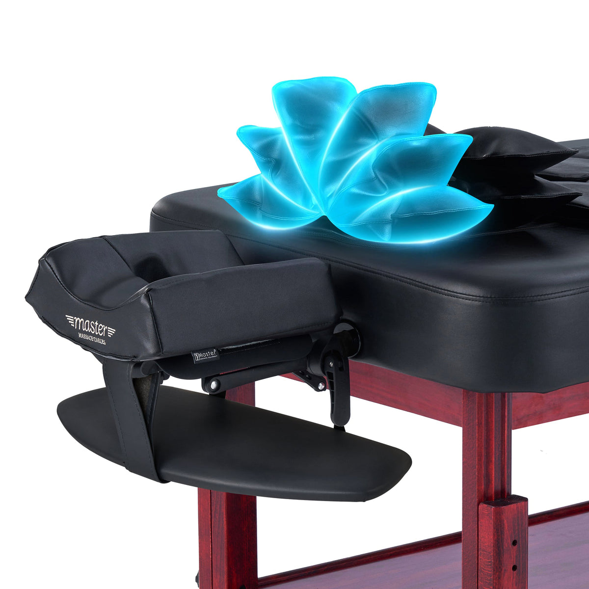 Master Massage - 30” AirMaster Full Body Stretching Airwave Stationary Massage Table with Airbags. 3D Lumbar Traction - Neck, Back, Waist, Hip Relaxation & Pain Relief for Professional & Home Use Chiropractic Table (Mahogany color frame)