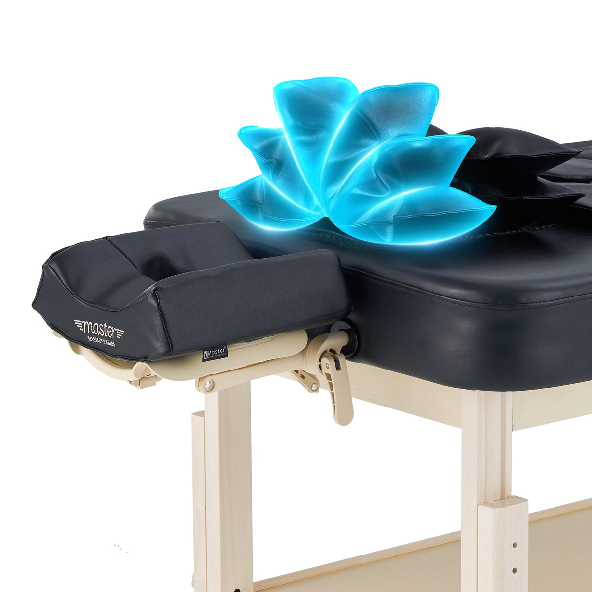 Master Massage - 30” AirMaster Full Body Stretching Airwave Stationary Massage Table with Airbags. 3D Lumbar Traction - Neck, Back, Waist, Hip Relaxation & Pain Relief for Professional & Home Use Chiropractic Table (Natual color frame)