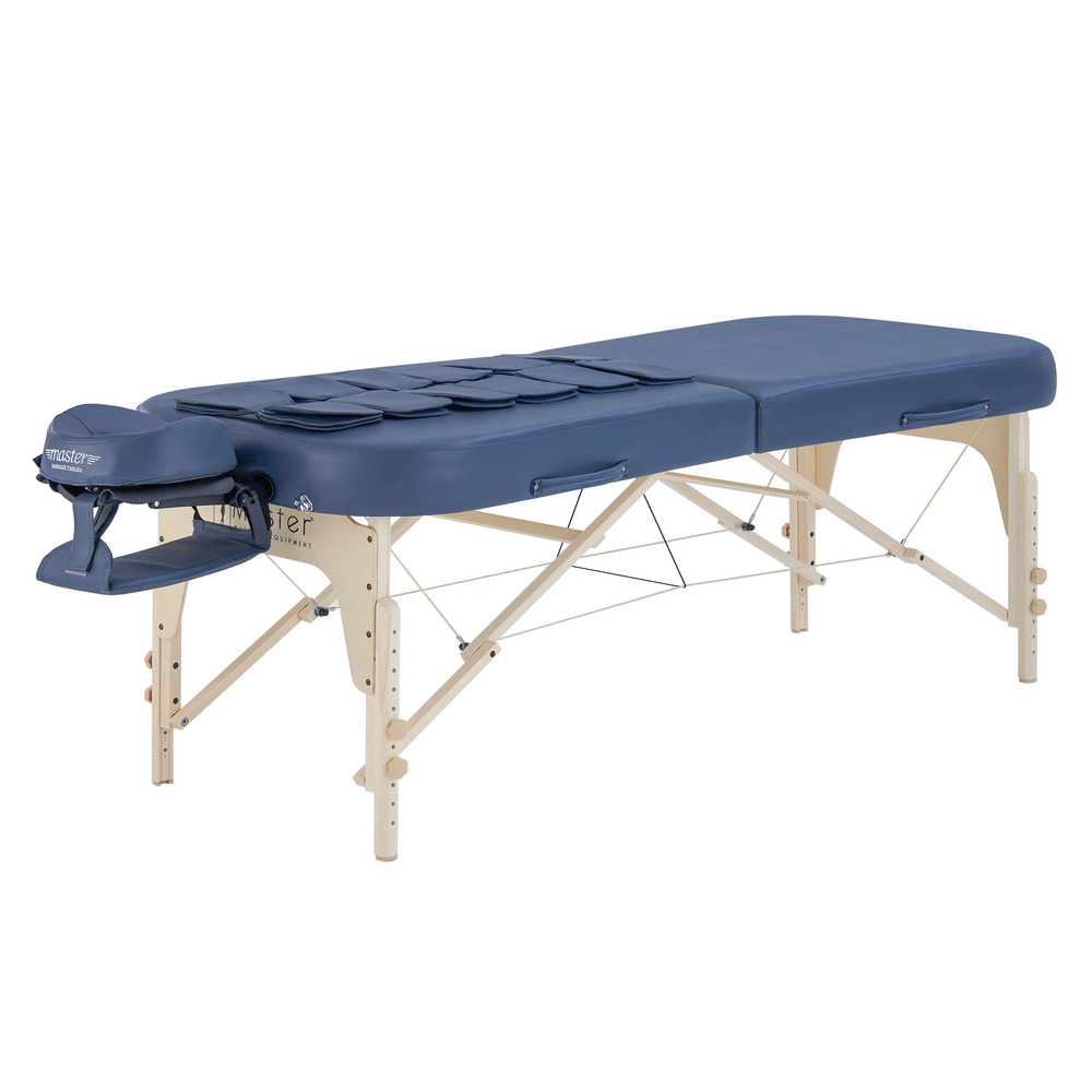 Master Massage - 30” Concord Airwave Full Body Stretching Portable Massage Table with Airbags Compression, Lumbar & Neck Traction, Back, Waist, Hip Leg Massage. For Beauty Salon, Massage Professionals and Home Use Chiropractic Table (Royal Blue)