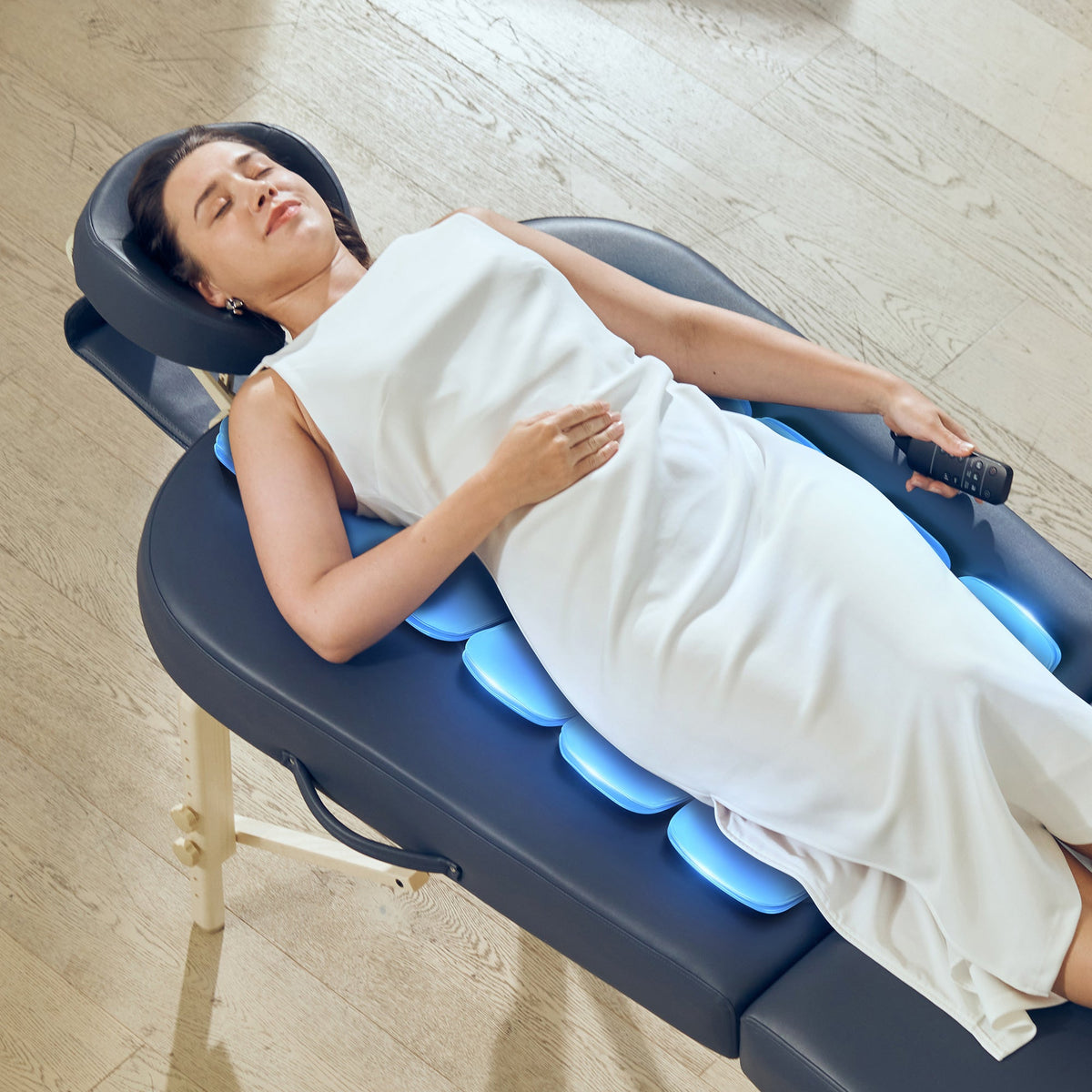 Master Massage - 30” Concord Airwave Full Body Stretching Portable Massage Table with Airbags Compression, Lumbar & Neck Traction, Back, Waist, Hip Leg Massage. For Beauty Salon, Massage Professionals and Home Use Chiropractic Table (Royal Blue)