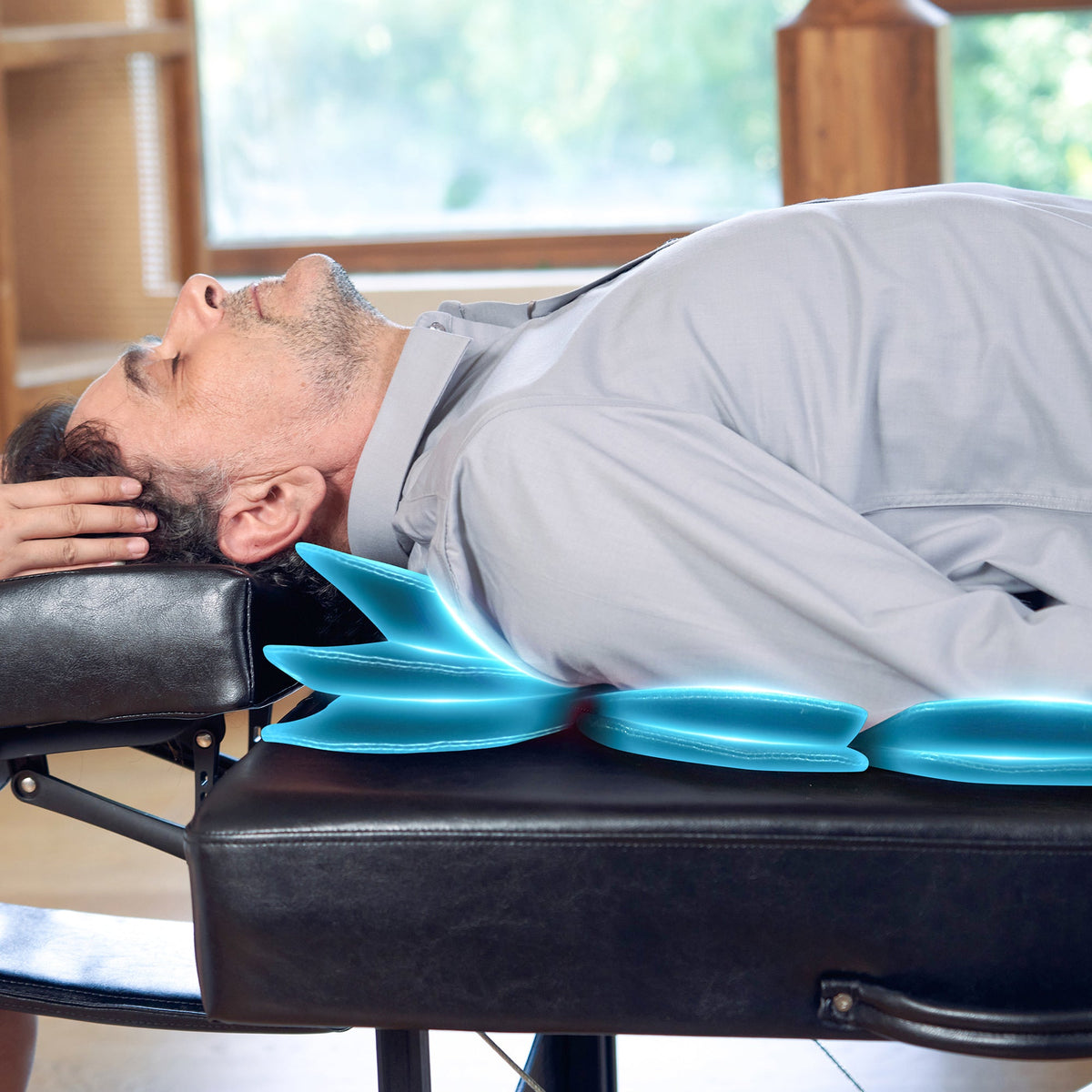 Master Massage - 30” Monaco Airwave Full Body Stretching Portable Massage Table with Airbags, 3D Lumbar Traction - Neck, Back, Waist, Hip Relaxation & Pain Relief for Professional & Home Use Chiropractic Table (Black)
