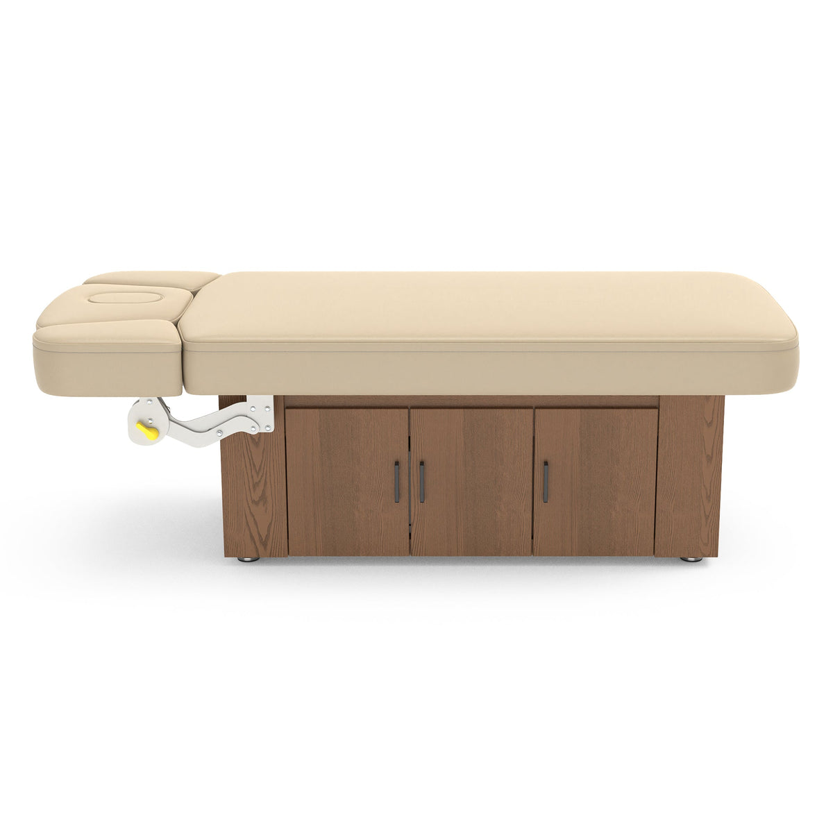 Master Massage - 31” Alexander Salon Electric Spa & Massage Table, Light Walnut – Premium Electric Medi Spa Treatment Bed with a Open Door Storage Space