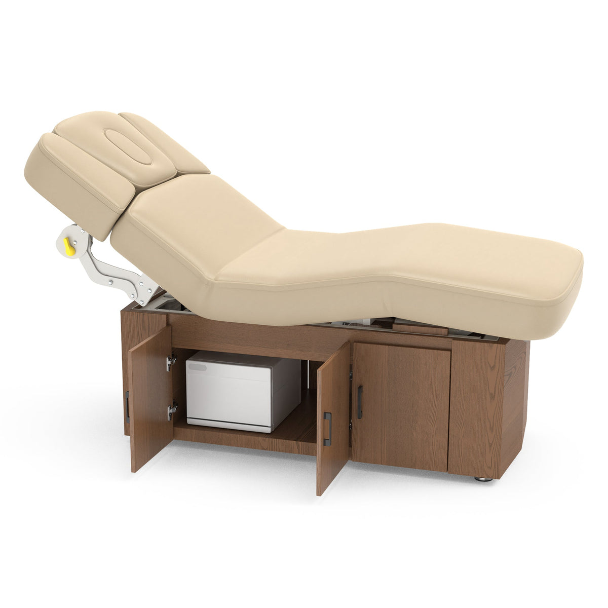 Master Massage - 31” Alexander Salon Electric Spa & Massage Table, Light Walnut – Premium Electric Medi Spa Treatment Bed with a Open Door Storage Space