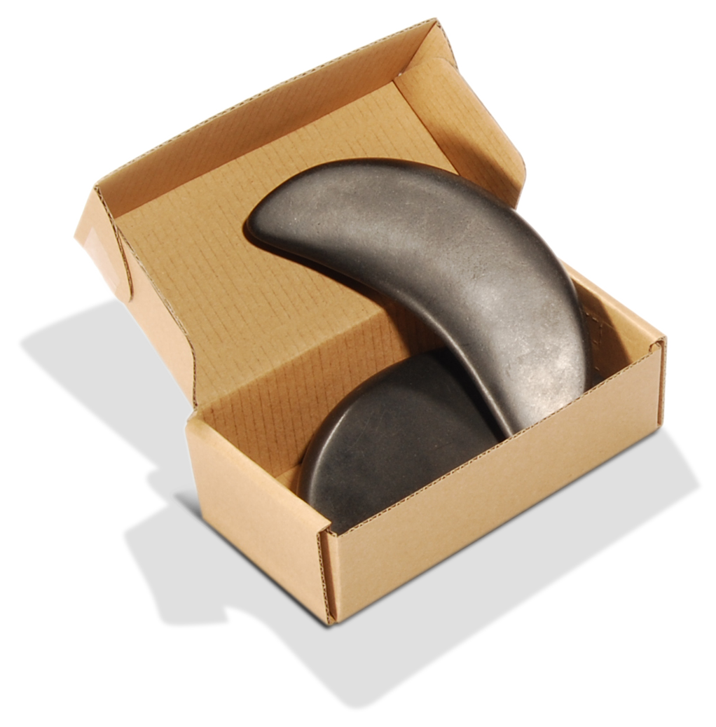 Master Massage - Large Crescent Shape Balsalt Stone for Hot Stone Massage 2 Piece Pack