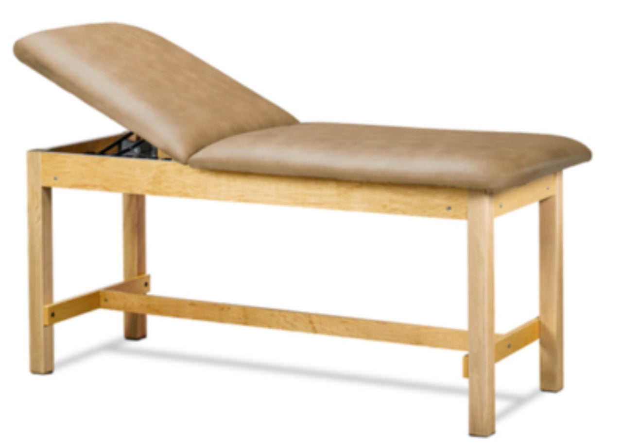 Clinton Industries - 1015-38 Classic Treatment Table w/ Adjustable Back. 78"L x 30"W. 500 lbs Capacity Bariatric [Natural Finish] - product image 1