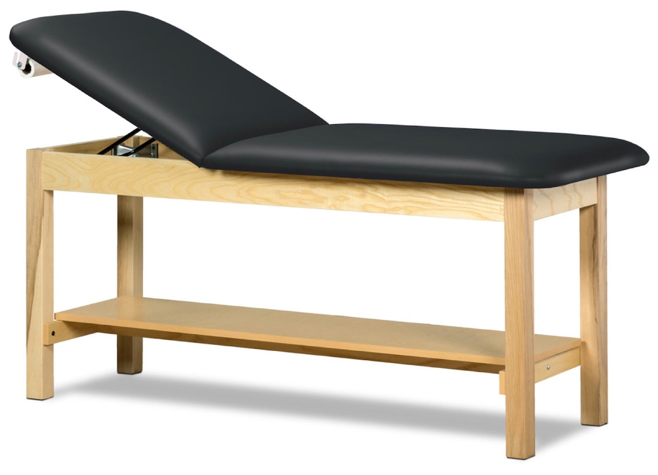 Clinton Industries - 1020-E30 Classic Treatment Table w/ Shelf & Adjustable Back. 30"W x 72" L [Quick Ship] - product image 1
