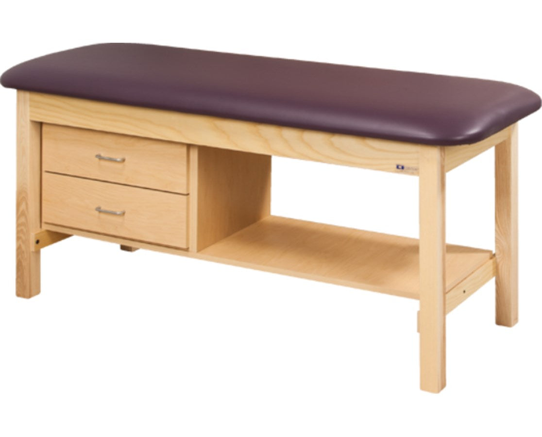 Clinton Industries - 1300-30 Classic Treatment Table w/ Drawers, Shelf & Flat Top. 400 lbs Capacity. 72"L x 30"W [Natural Finish] - product image 1