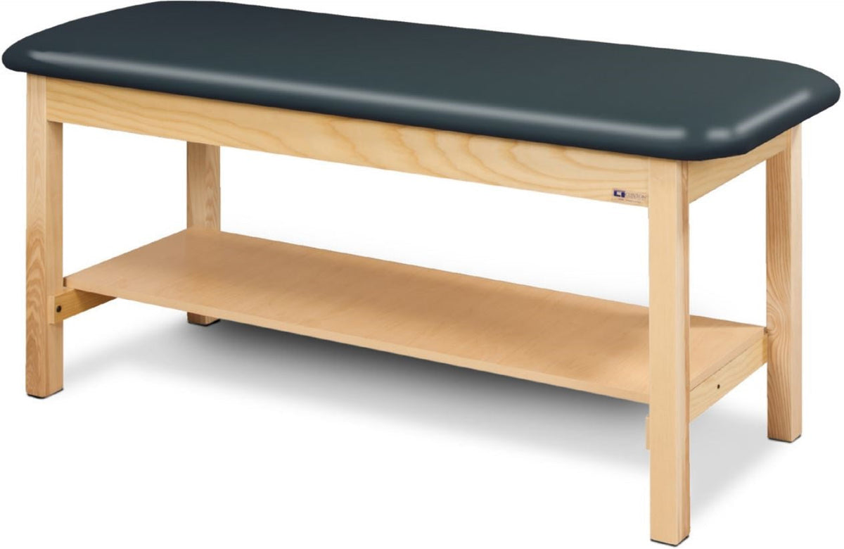 Clinton Industries - 200-24 Classic Treatment Table w/ Shelf & Flat Top. 400 lbs Capacity, 24" W x 72" L [Natural Finish] - product image 1