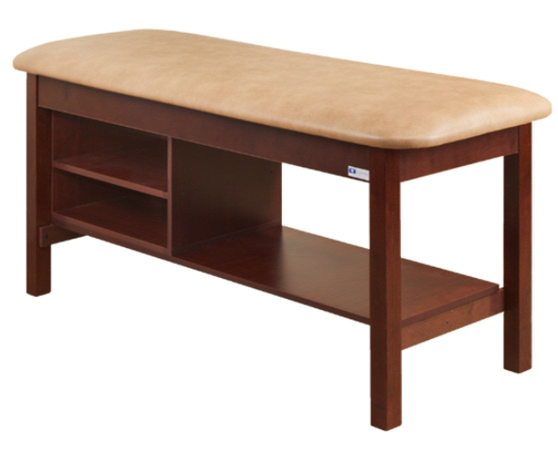 Clinton Industries - 300-27 Classic Treatment Table w/ Shelving & Flat Top. 400lbs Capacity, 72"L x 27"W [Natural Finish] - product image 1