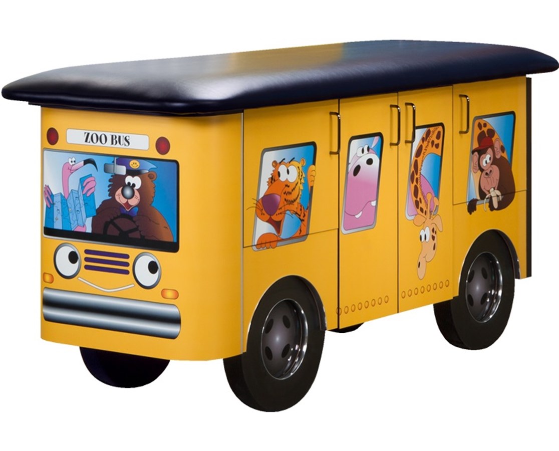 Clinton Industries - 7020 Pediatric Cabinet Treatment Table w/ Flat Top. Zoo Bus, Jungle Friends - product image 1