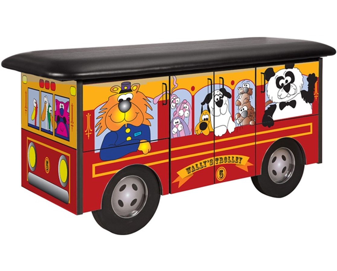 Clinton Industries - 7080 Pediatric Cabinet Treatment Table w/ Flat Top. Wally’s Trolley Bus - product image 1