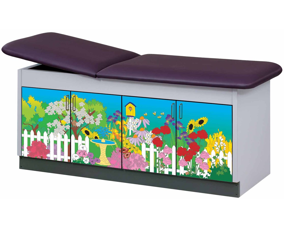 Clinton Industries - 7370-73 Pediatric Cabinet Treatment Table w/ Adjustable Back, Discover. Secret Garden - product image 1
