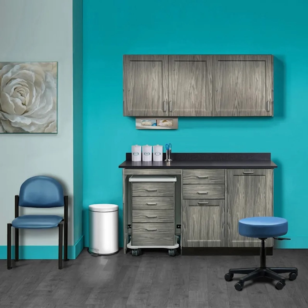 Clinton Industries - 758060L Furniture Package: Includes Wall & Base Cabinet w/ Mobile Cart-Mate on Left. 60"W. Door on Right. Fashion Finish Ready Room My Way - product image 1