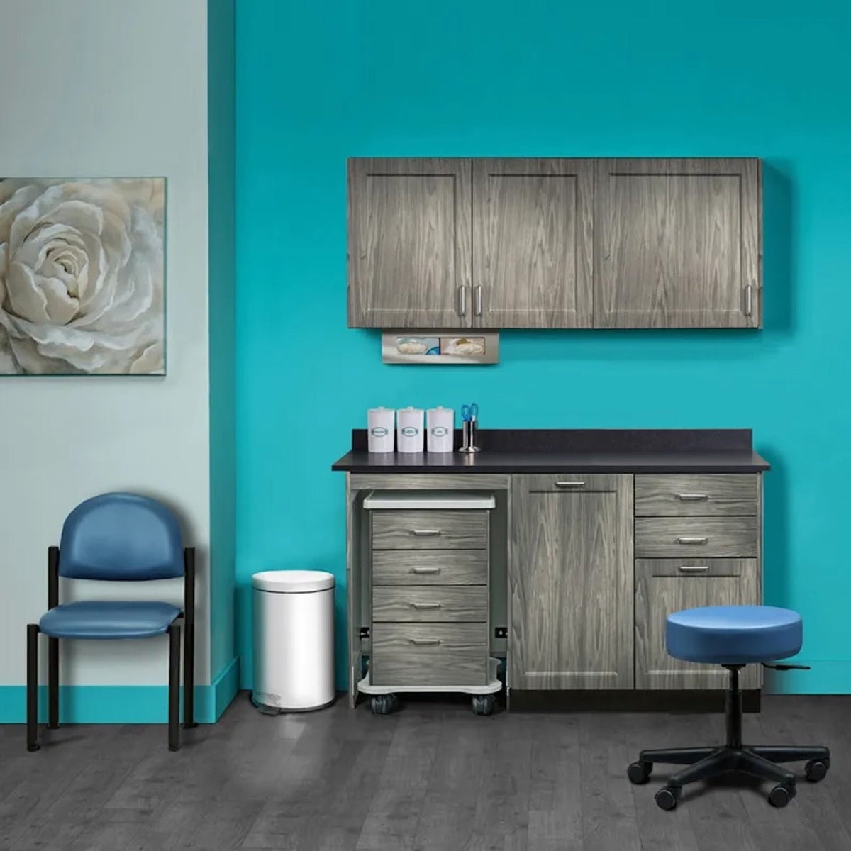 Clinton Industries - 758060ML Furniture Package: Includes Wall & Base Cabinet w/ Mobile Cart-Mate on Left. 60"W. Door in Center. Fashion Finish Ready Room My Way - product image 1