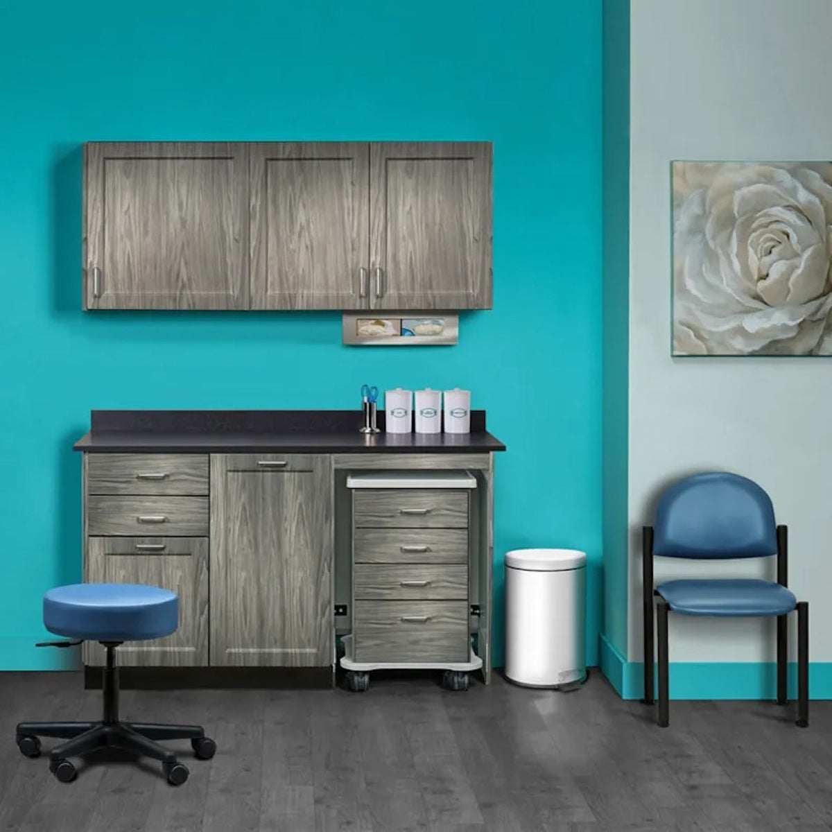 Clinton Industries - 758060MR Furniture Package: Includes Wall & Base Cabinet w/ Mobile Cart-Mate on Right. 60"W. Door in Center. Fashion Finish Ready Room My Way - product image 1