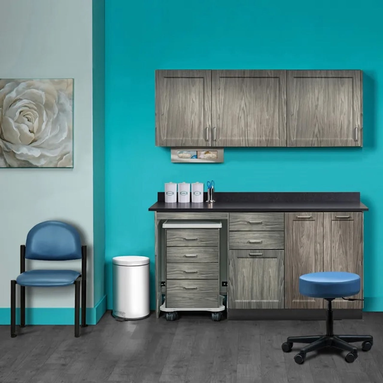 Clinton Industries - 758066L Furniture Package: Includes Wall & Base Cabinet w/ Mobile Cart-Mate on Left. 66"W. Double Doors on Right. Fashion Finish Ready Room My Way - product image 1