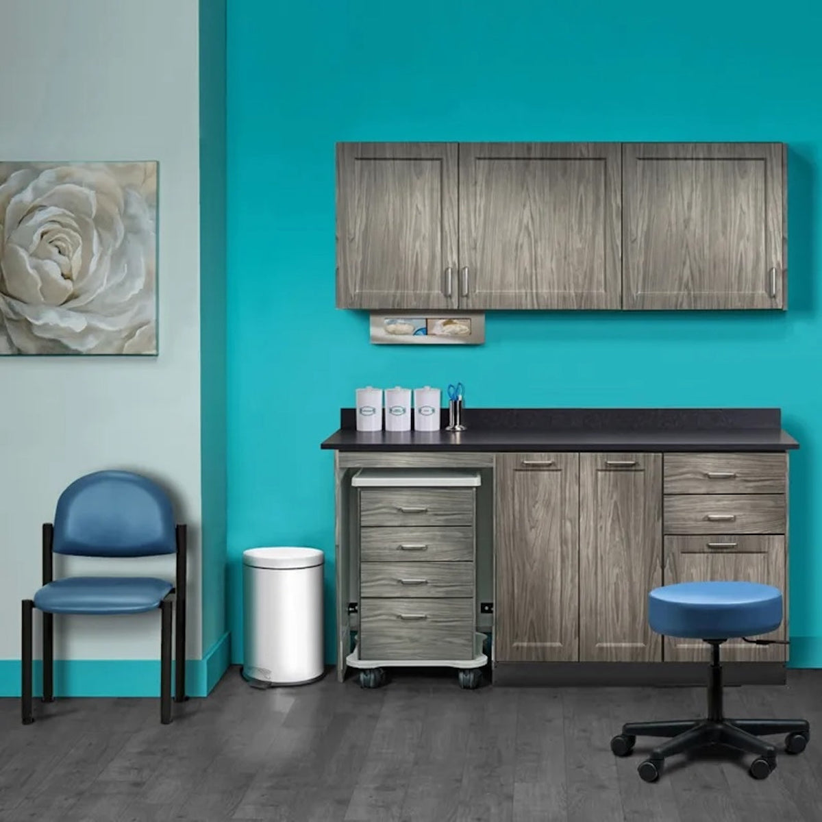 Clinton Industries - 758066ML Furniture Package: Includes Wall & Base Cabinet w/ Mobile Cart-Mate on Left. 66"W. Double Doors in Center. Fashion Finish Ready Room My Way - product image 1
