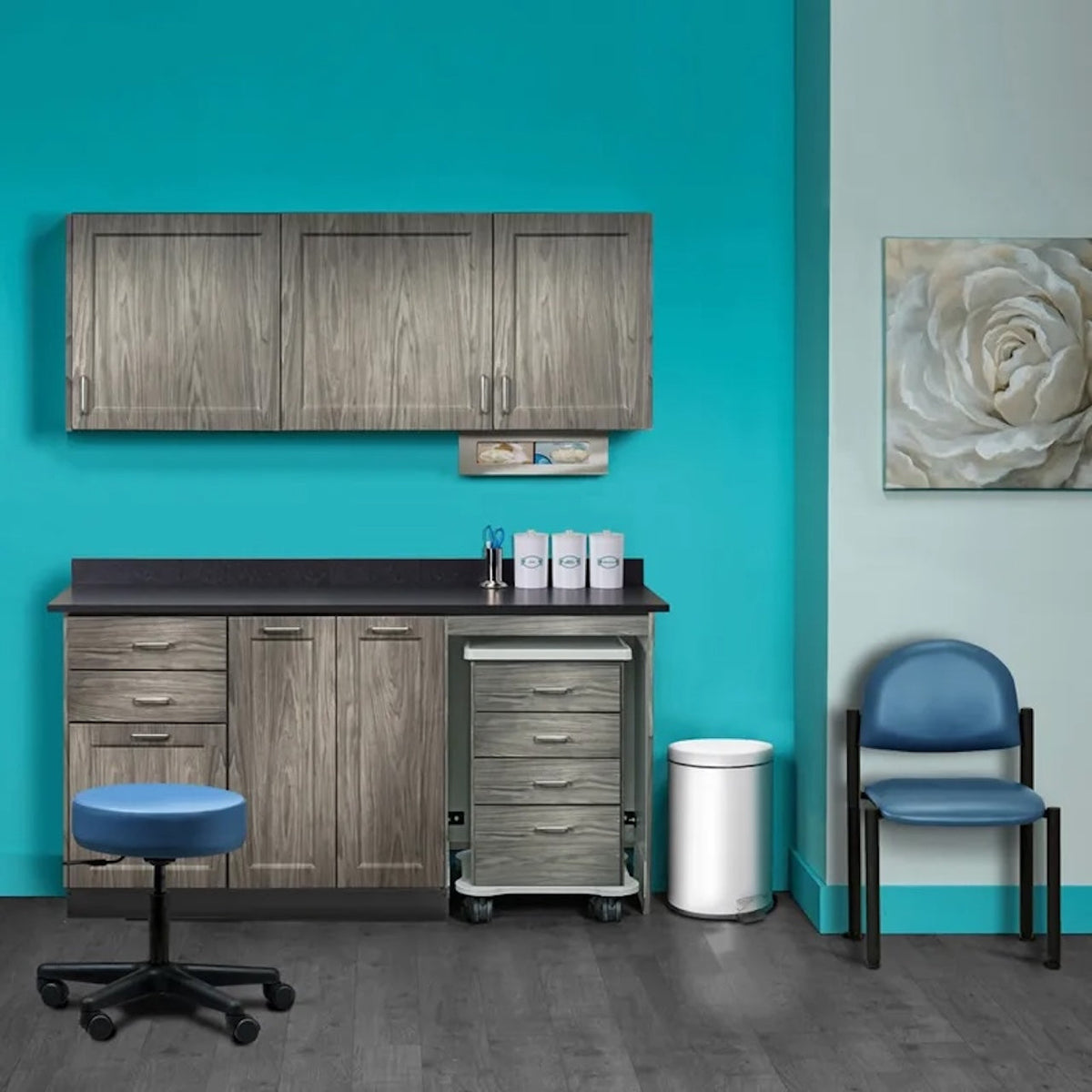 Clinton Industries - 758066MR Furniture Package: Includes Wall & Base Cabinet w/ Mobile Cart-Mate on Right. 66"W. Double Doors in Center. Fashion Finish Ready Room My Way - product image 1