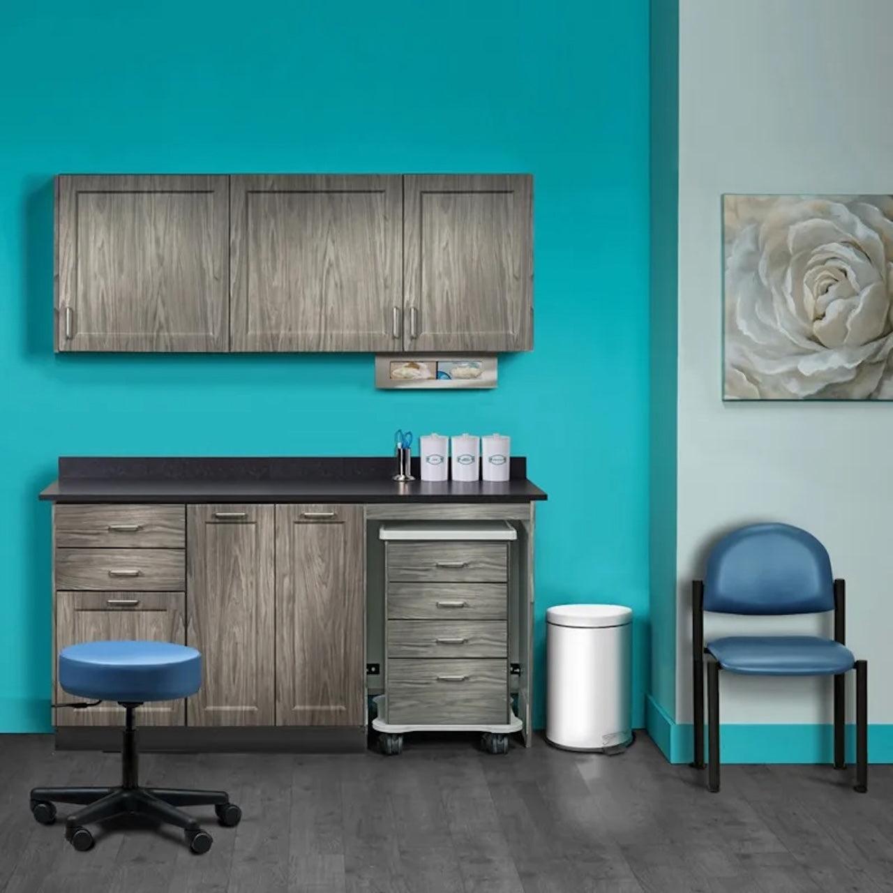 Clinton Industries - 758066MR Furniture Package: Includes Wall & Base Cabinet w/ Mobile Cart-Mate on Right. 66"W. Double Doors in Center. Fashion Finish Ready Room My Way - product image 1