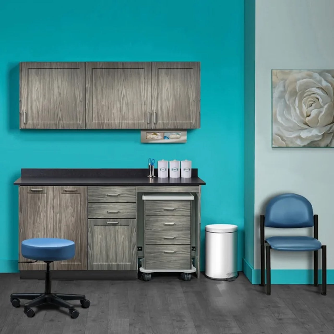 Clinton Industries - 758066R Furniture Package: Includes Wall & Base Cabinet w/ Mobile Cart-Mate on Right. 66"W. Double Doors on Left. Fashion Finish Ready Room My Way - product image 1