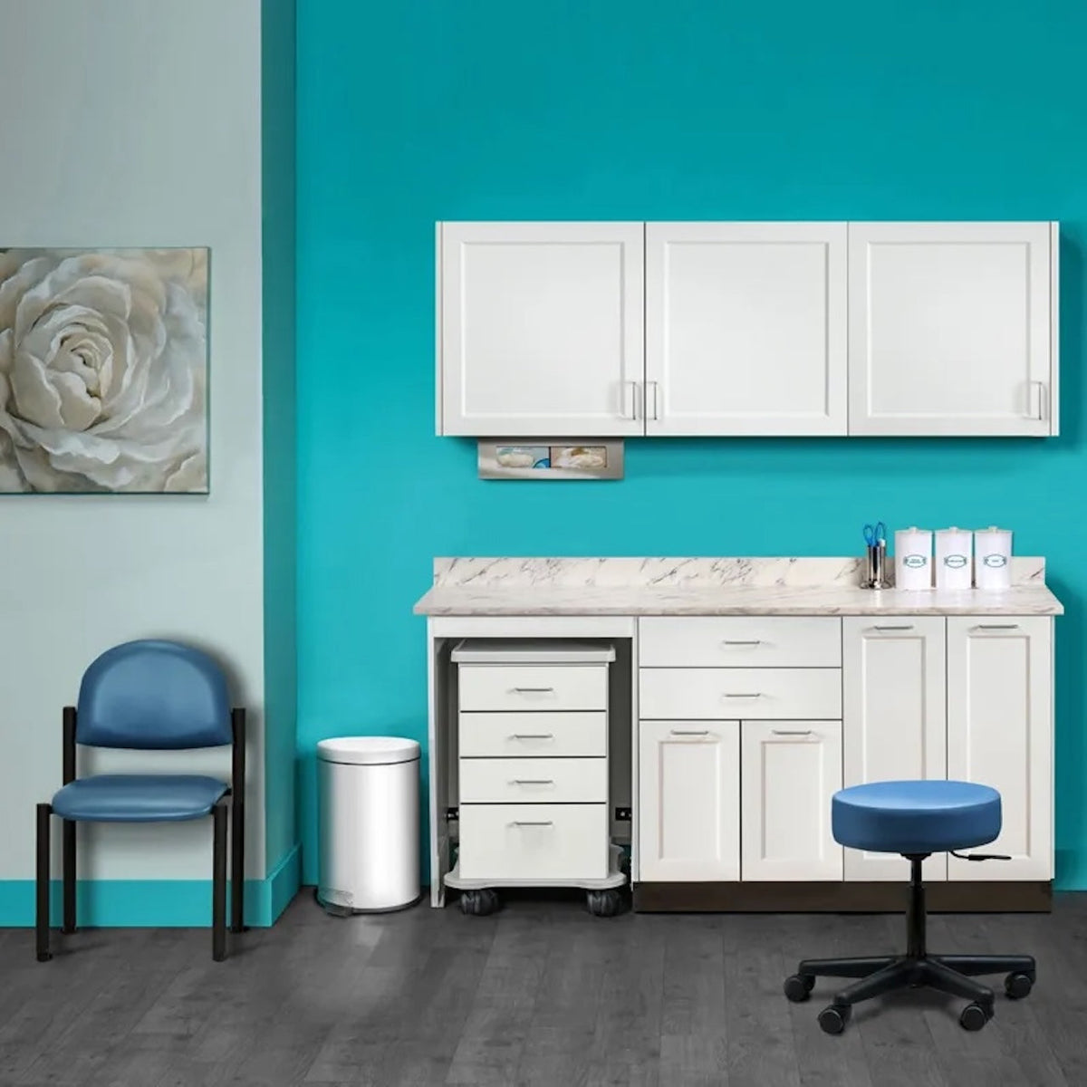 Clinton Industries - 758072L Furniture Package: Includes Wall & Base Cabinet w/ Mobile Cart-Mate on Left. 72"W. Double Doors on Right. Fashion Finish Ready Room My Way - product image 1