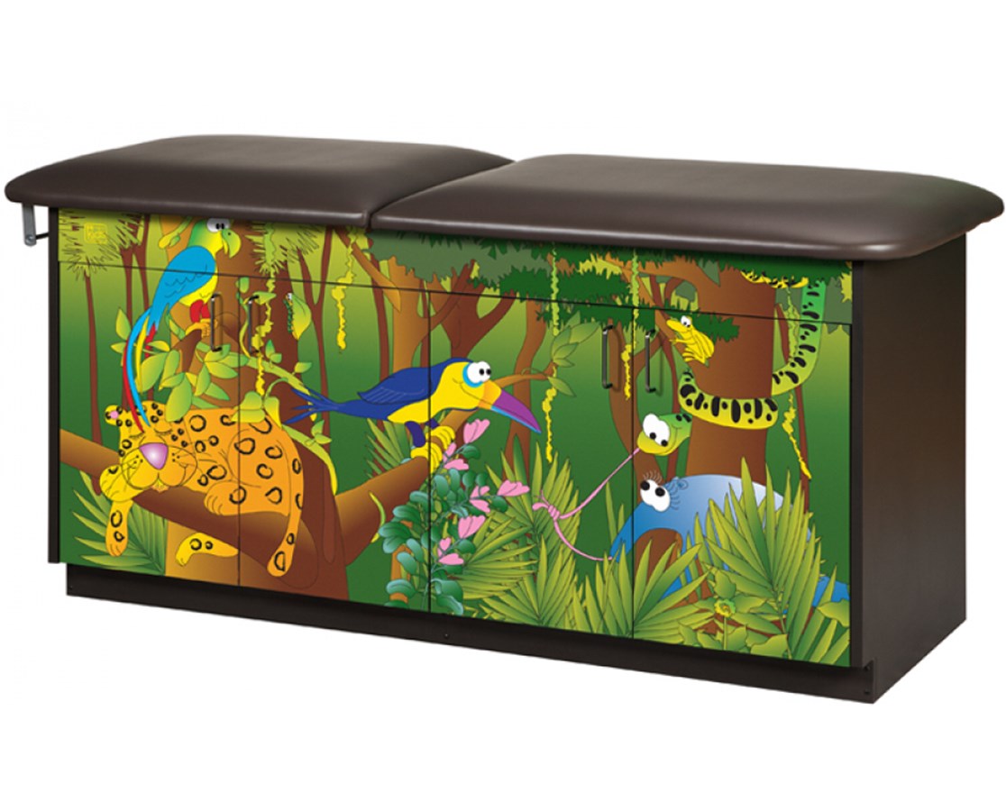 Clinton Industries - 7932 Pediatric Cabinet Treatment Table w/ Adjustable Backrest. Imagination, Rainforest Follies - product image 1