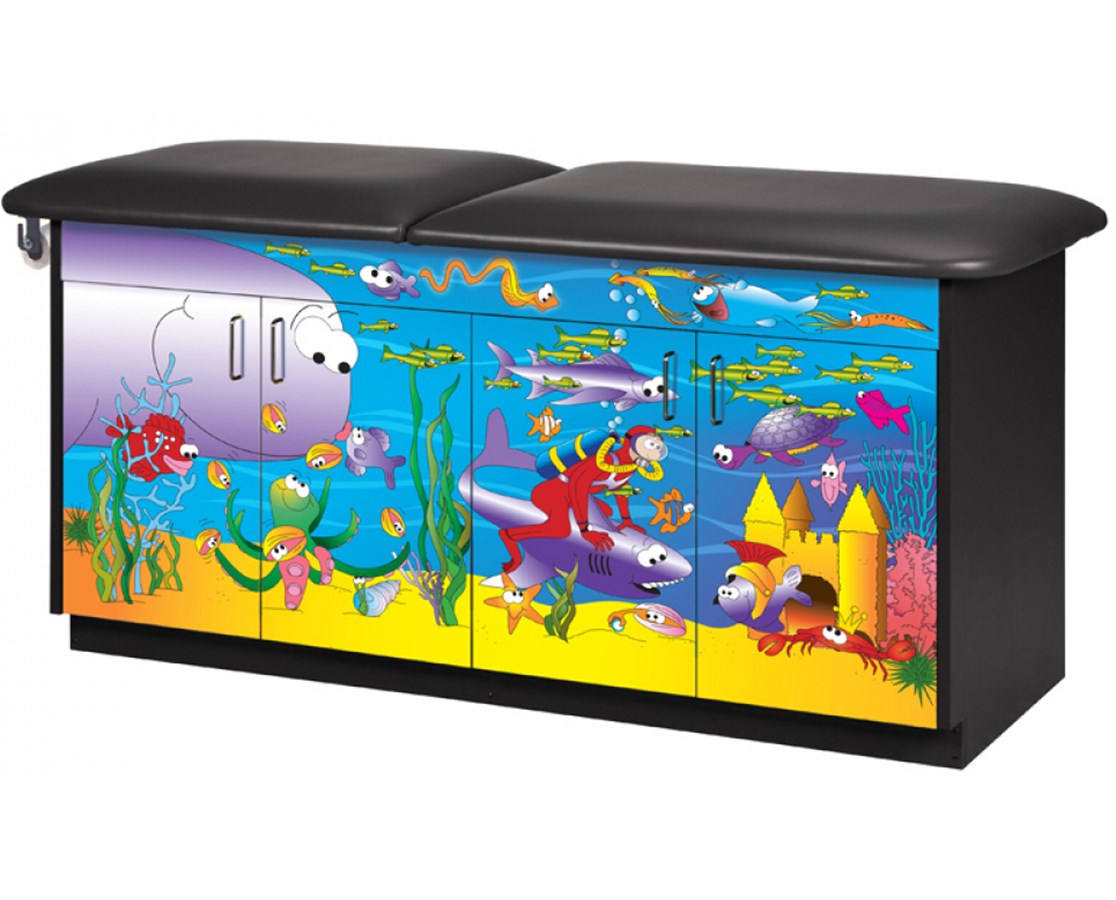 Clinton Industries - 7936 Pediatric Cabinet Treatment Table w/ Adjustable Backrest. Imagination, Ocean Commotion - product image 1