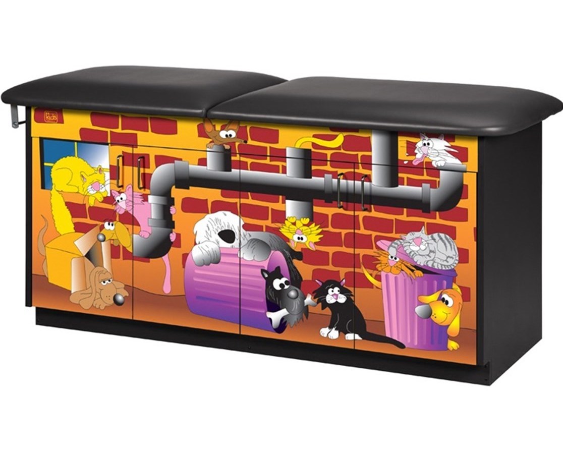 Clinton Industries - 7937 Pediatric Cabinet Treatment Table w/ Adjustable Backrest. Imagination, Alley Cats and Dogs - product image 1