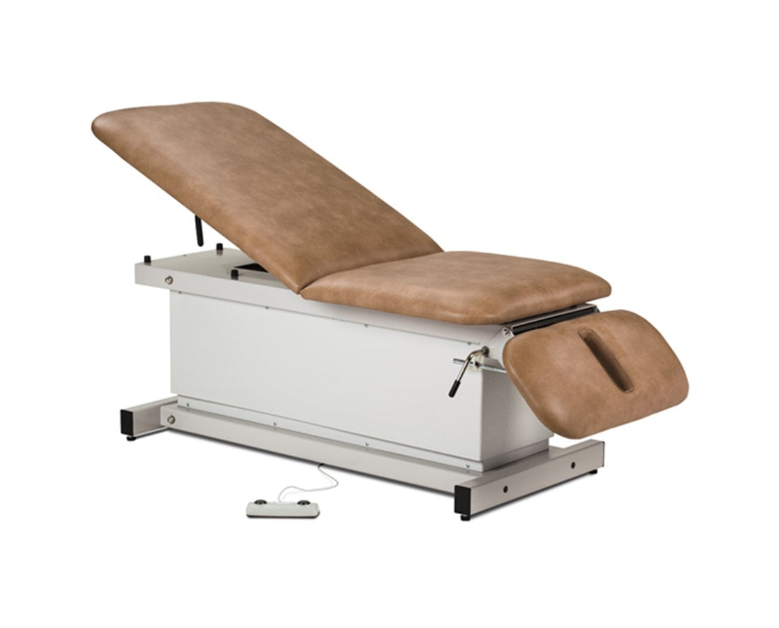 Clinton Industries - 81399 Power Hi-Lo Exam Table w/ Adjustable Back & Drop Section, Shrouded Base. 600lbs Capacity, Bariatric. 72"L x 30"W - product image 1