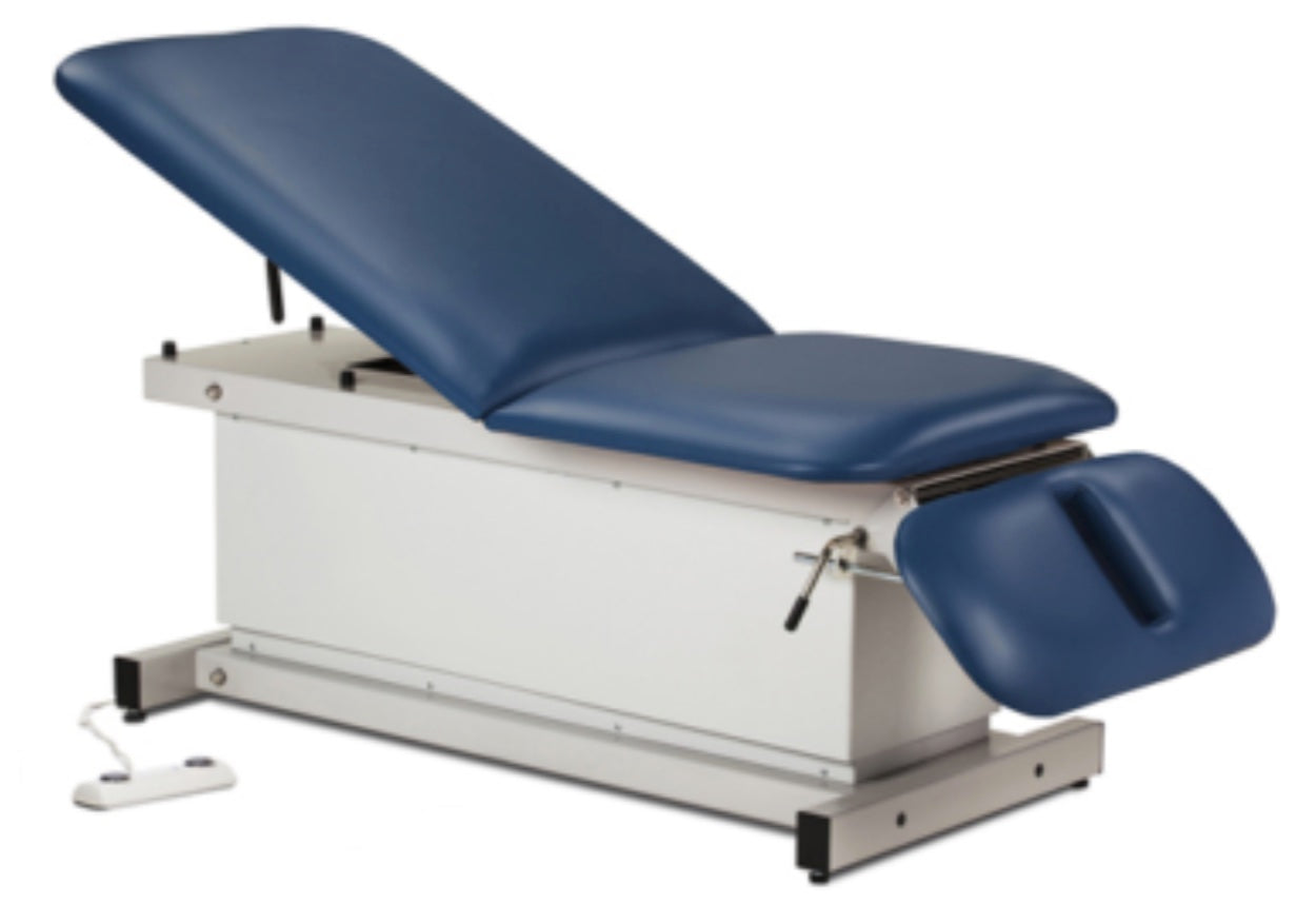 Clinton Industries - 81334 Power Hi-Lo Exam Table w/ Adjustable Back & Drop Section, Shrouded Base. 400 lbs Capacity. 76"L x 27"W - product image 1