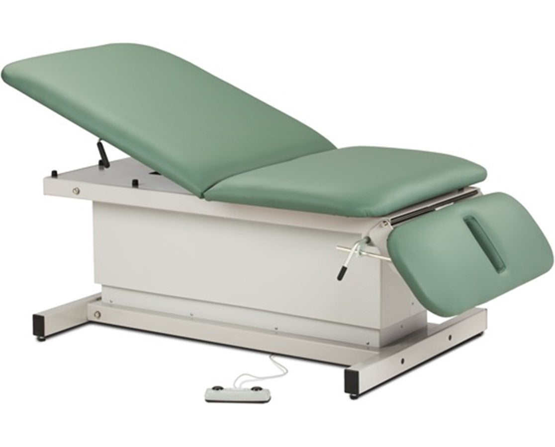Clinton Industries - 84438-34 Power Hi-Lo Exam Table w/ Adjustable Back & Drop Section, Shrouded Base. 600lbs Capacity, Bariatric. 76"L x 34"W - product image 1