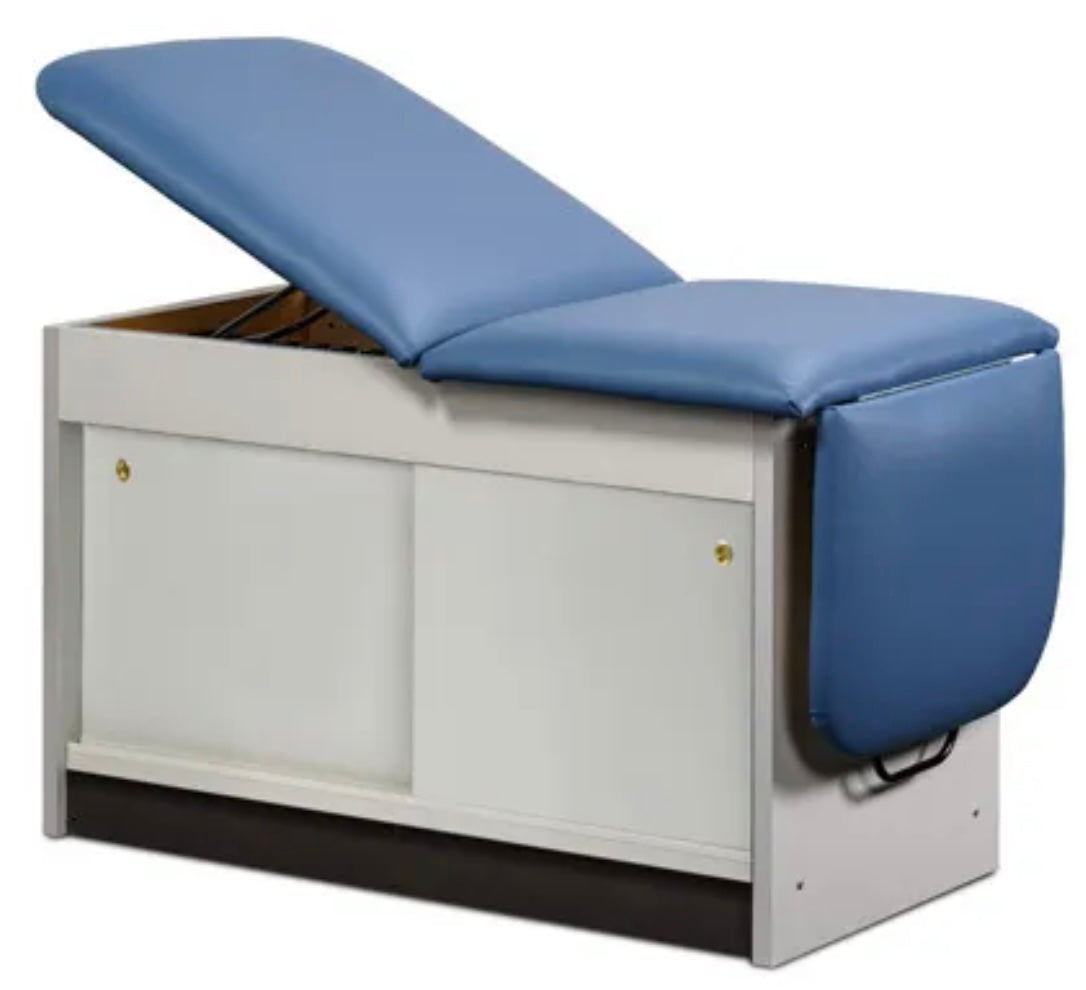 Clinton Industries - 91004-27 Cabinet Exam Table w/ Adjustable Back, Drop Section & Sliding Doors. Space Saver - product image 1