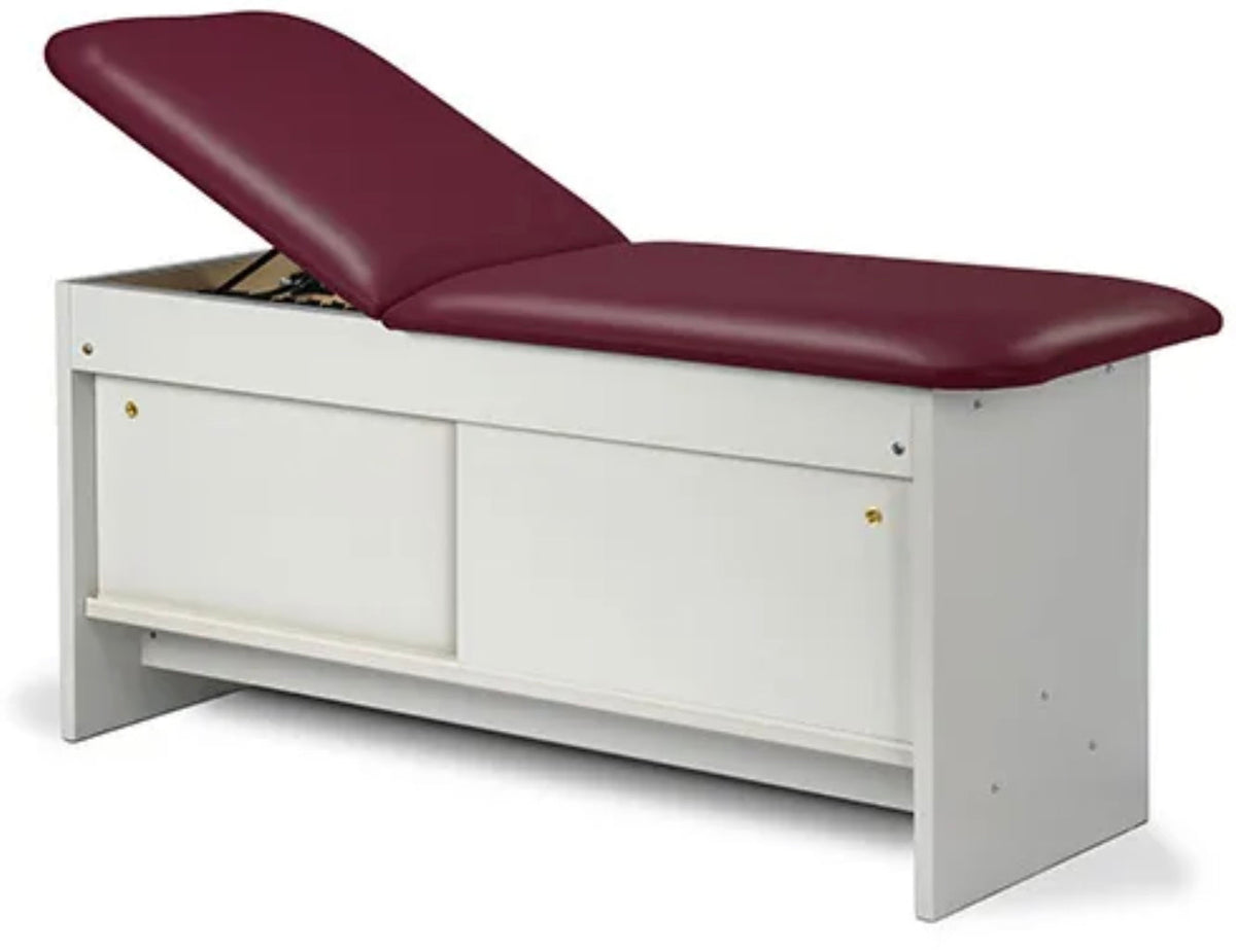 Clinton Industries - 91040-27 Cabinet Treatment Table w/ Adjustable Backrest, Sliding Doors & Pull-out Leg Rest. Panel Leg. 72"L x 27"W - product image 1