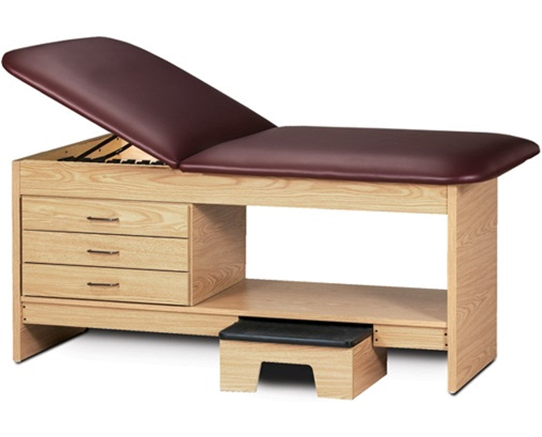 Clinton Industries - 9133-27 Style Line Treatment Table w/ Step Stool, Drawers, Shelf, Adjustable Back. 27"W - product image 1