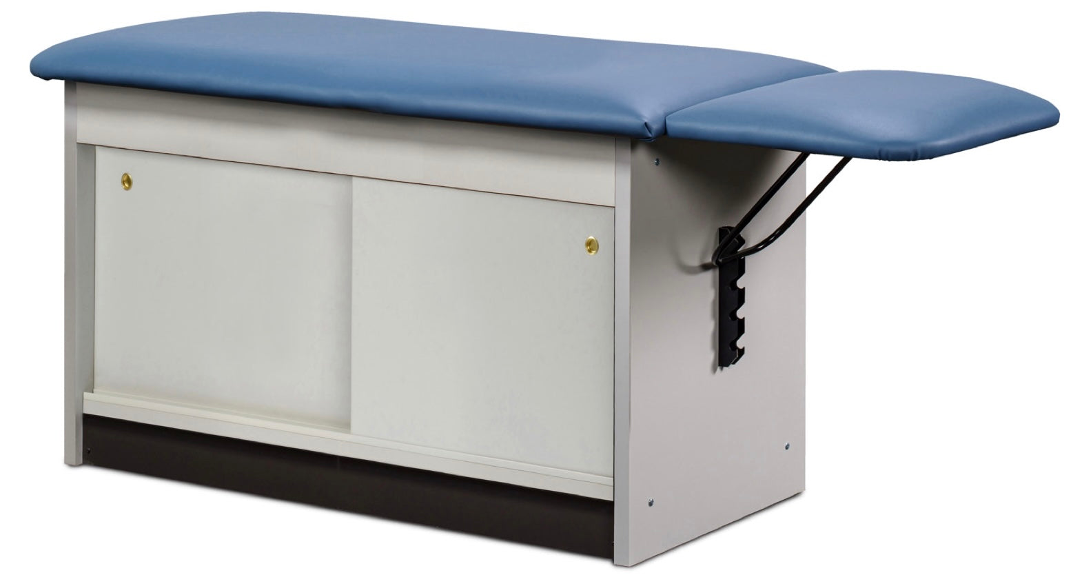 Clinton Industries - 91884-27 Cabinet Exam Table. Flat Top w/ Drop Section & Sliding Doors. Space Saver - product image 1